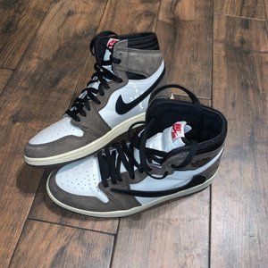 Jordan 1 men's shoes sneakers 10 brown black & white suede & leather mocha retro